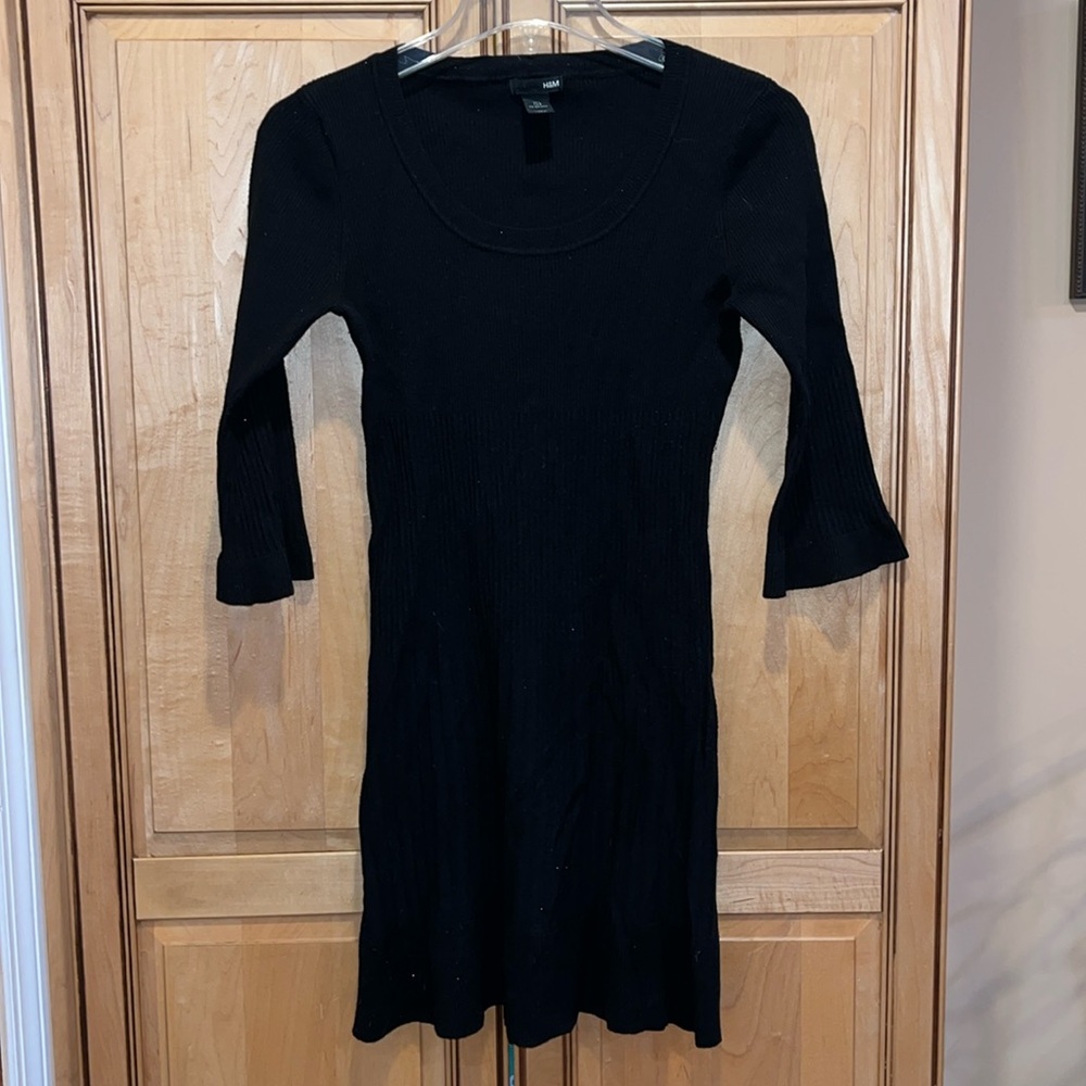 H&M Black Knit Dress Small